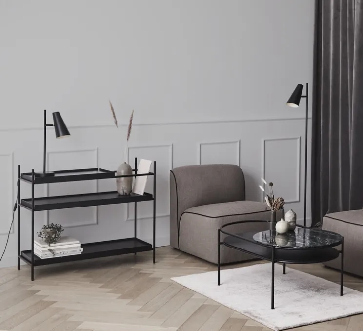 Lampe à poser, Cono, noir, Ø15,5cm, H50cm - WOUD