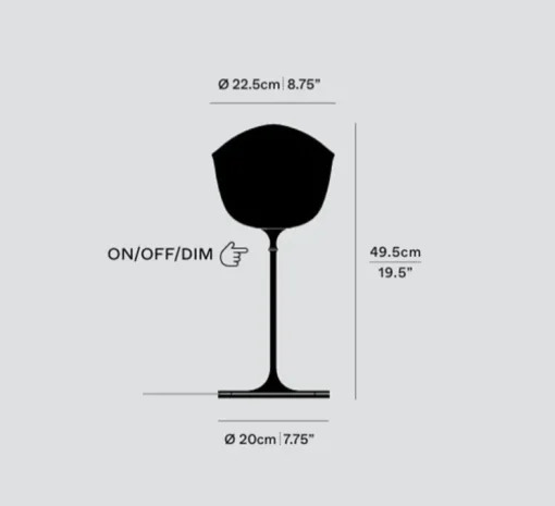 Lampe à poser, Contour 225, blanc perle, LED, dim, 1800-3000K, Ø22,5cm, H49,5cm - A-N-D