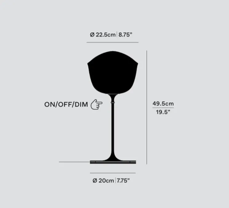 Lampe à poser, Contour 225, blanc perle, LED, dim, 1800-3000K, Ø22,5cm, H49,5cm - A-N-D