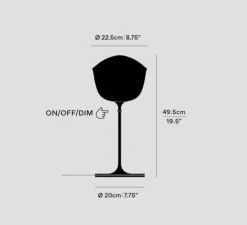 Lampe à poser, Contour 225, gris ardoise, LED, dim, 1800-3000K, Ø22,5cm, H49,5cm - A-N-D