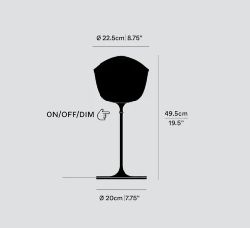 Lampe à poser, Contour 225, gris ardoise, LED, dim, 1800-3000K, Ø22,5cm, H49,5cm - A-N-D