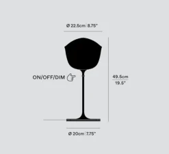 Lampe à poser, Contour 225, jaune citrine, LED, dim, 1800-3000K, Ø22,5cm, H49,5cm - A-N-D