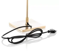 Lampe à poser, Costanzina, abat-jour rose avant-gardiste, pied laiton, Ø26cm, H51cm - Luceplan