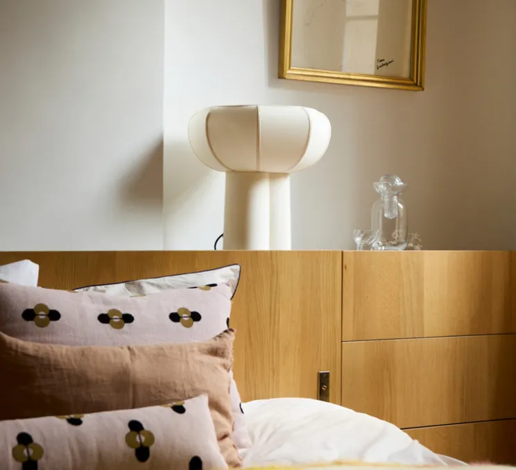 Lampe à poser, Couqueto, blanc moucheté, Ø45cm, H44,5cm - Margaux Keller Collections