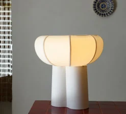Lampe à poser, Couqueto, blanc moucheté, Ø45cm, H44,5cm - Margaux Keller Collections