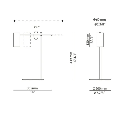 Lampe à poser, Cyls, M-3907, beige, L35,5cm, H43,9cm - Estiluz