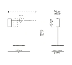Lampe à poser, Cyls, M-3907, noir mat, L35,5cm, H43,9cm - Estiluz