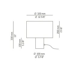 Lampe à poser, Cyls, M-3906P, noir, Ø32cm, H33cm - Estiluz