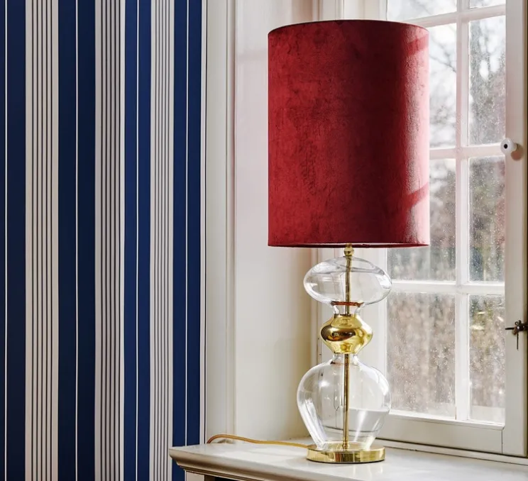 Lampe à poser, D Rosyta, bordeaux, Ø30cm, H86cm - Ebb and Flow