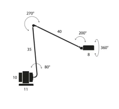 Lampe à poser, Daphine Led, Noir soft touch, LED, 2700K, 622 lm, L11cm, H75cm - Lumina