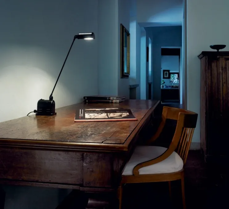 Lampe à poser, Daphinette Led, Noir soft touch, LED, 2700K, 410 lm, L9,5cm, H43cm - Lumina