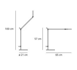 Lampe à poser, Demetra, corps noir et base noire, LED, 3000K, 385lm, L20cm, H57-84cm - Artemide