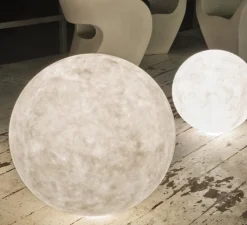 Lampe à poser, d'extérieur, Ex.Moon 1, blanc, IP65, Ø50cm, H50cm - In-es.artdesign