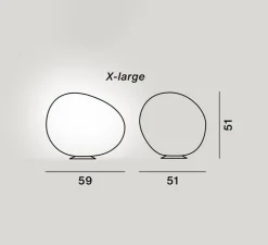 Lampe à poser, d'extérieur, Gregg X-Large, blanc, L59cm, H51cm - Foscarini