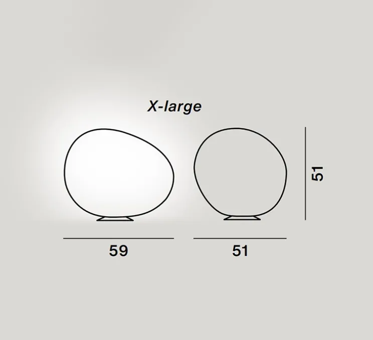 Lampe à poser, d'extérieur, Gregg X-Large, blanc, L59cm, H51cm - Foscarini