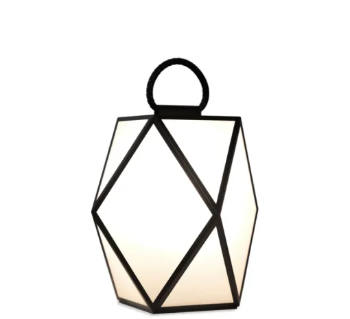 Lampe à poser d'extérieur, Muse Lantern battery, medium, noir et blanc, IP65, LED, 3000k, 430 lm, Ø40cm, H40cm - Contardi