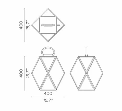 Lampe à poser d'extérieur, Muse Lantern battery, medium, noir et blanc, IP65, LED, 3000k, 430 lm, Ø40cm, H40cm - Contardi