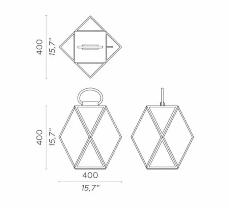 Lampe à poser d'extérieur, Muse Lantern battery, medium, noir et blanc, IP65, LED, 3000k, 430 lm, Ø40cm, H40cm - Contardi