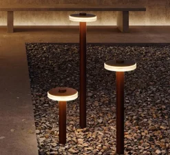 Lampe à poser, d'extérieur, Venexia corten 95, Marron-orangé, IP65, LED, 2700K, 594 lm, Ø22cm, H95cm - PANZERI