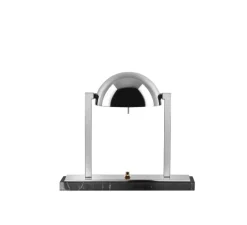 Lampe à poser, Diane - Jacques Adnet, chrome, noir marquina, L32cm, H29cm - Lumen Center Italia