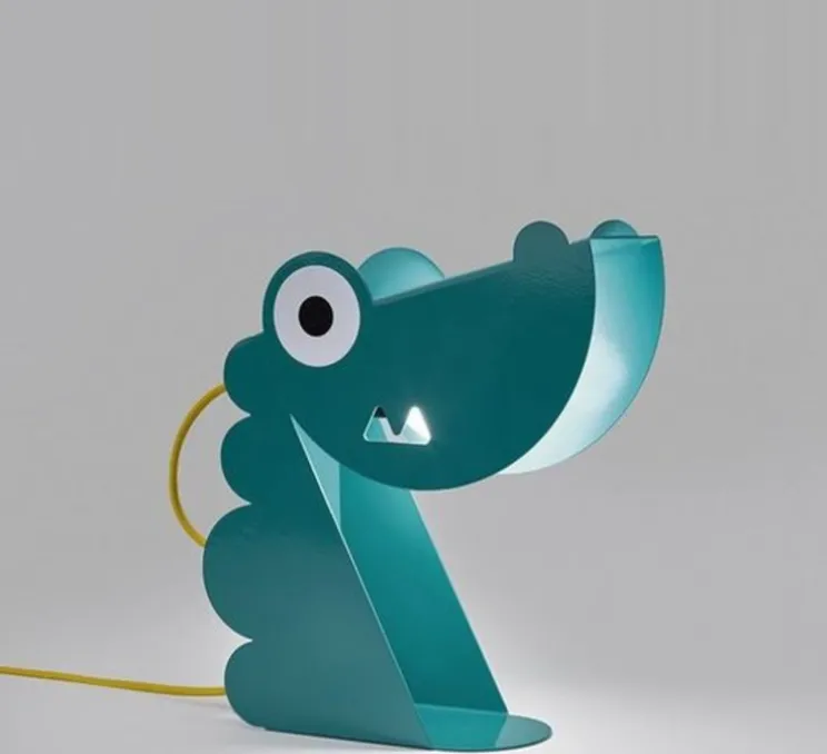 Lampe à poser, Dinosaure, turquoise, L24cm, H22cm - Bleu Carmin Design