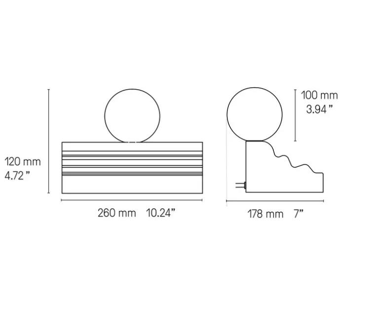 Lampe à poser, Dé-Moulure, large, blanc, L26cm, H12cm - CVL
