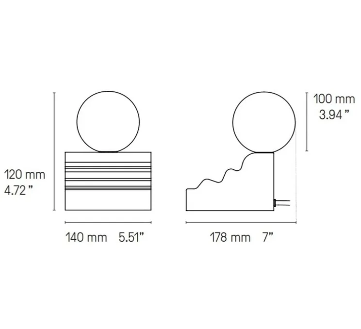 Lampe à poser, Dé-Moulure small debout, noir, L14cm, H24,2cm - CVL
