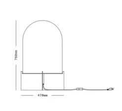 Lampe à poser, Dome , blanc, Ø47cm, H76cm - SkLO Studio