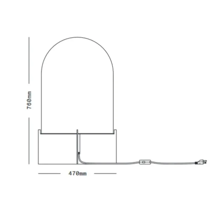 Lampe à poser, Dome , blanc, Ø47cm, H76cm - SkLO Studio
