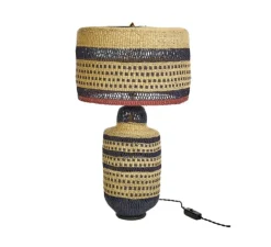 Lampe à poser, Dots, naturel, bleu foncé, Ø35cm, H48cm - Golden Editions