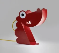 Lampe à poser, Dragon, rouge, L24cm, H22cm - Bleu Carmin Design