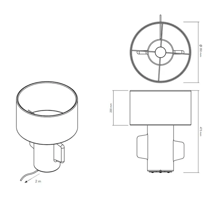 Lampe à poser, Earth, abat-jour rond, blanc, Ø35cm, H46cm - Serax