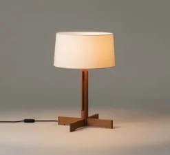 Lampe à poser, FAD, bois, blanc, Ø40cm, H61cm - Santa & Cole