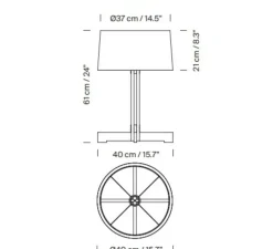 Lampe à poser, FAD, bois, blanc, Ø40cm, H61cm - Santa & Cole