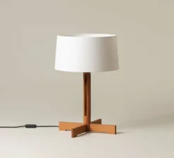 Lampe à poser, FAD Menor, bois, blanc, Ø26cm, H42cm - Santa & Cole