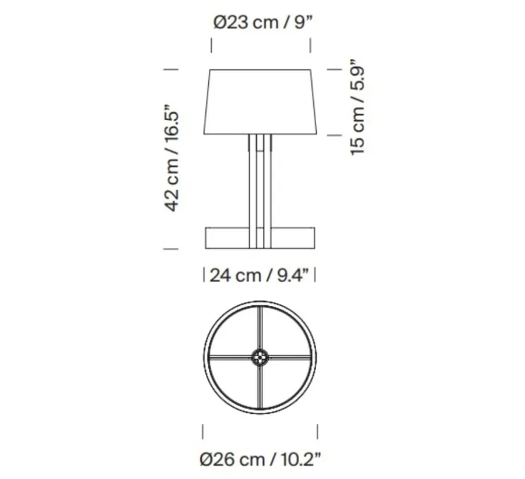 Lampe à poser, FAD Menor, bois, blanc, Ø26cm, H42cm - Santa & Cole