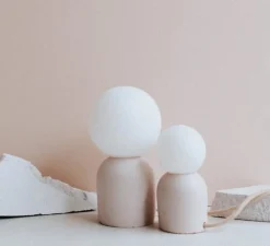 Lampe à poser, Fat Dédée, rosé, Ø12cm, H35cm - Zuri