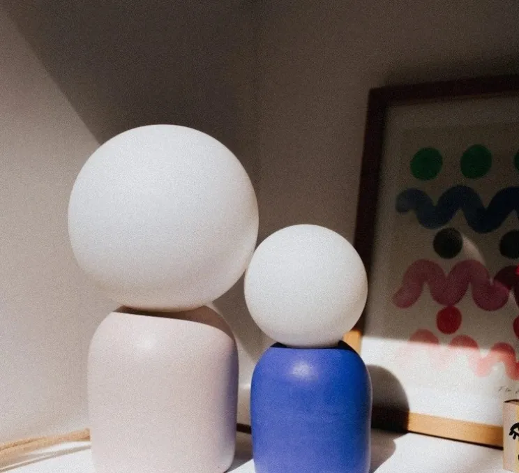 Lampe à poser, Fat Dédée, rosé, Ø12cm, H35cm - Zuri