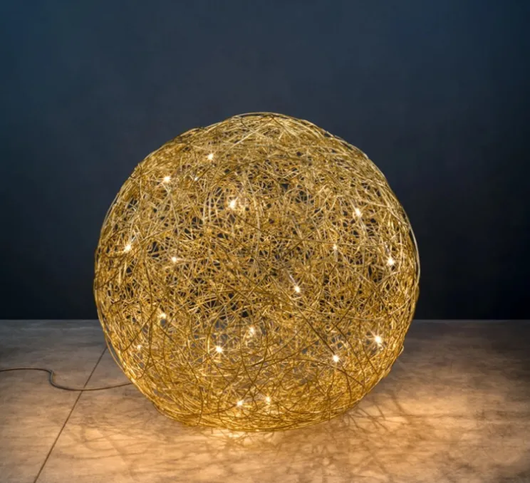 Lampe à poser, Fil de Fer 100, or, LED, 2700K, Ø100cm - Catellani & Smith