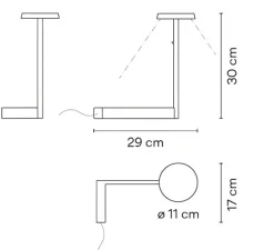 Lampe à poser, Flat 5970, noir, LED, dim, 2700K, 1200 lm, L29cm, H30cm - Vibia