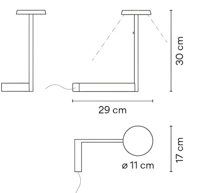 Lampe à poser, Flat 5970, noir, LED, dim, 2700K, 1200 lm, L29cm, H30cm - Vibia