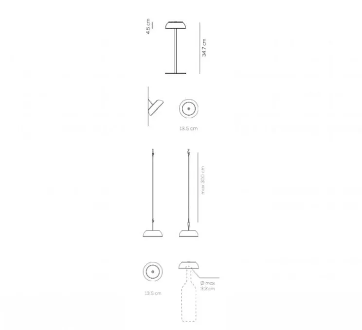 Lampe à poser, Float, blanc, IP55, Ø13,5cm, H34,7cm - Axolight