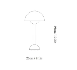 Lampe à poser, FlowerPot VP3, gris mat, Ø23cm, H50cm - Andtradition