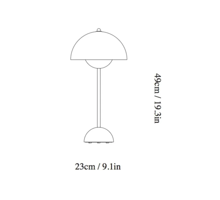 Lampe à poser, FlowerPot VP3, gris mat, Ø23cm, H50cm - Andtradition