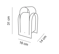 Lampe à poser, Fold In, laiton, L16cm, H31cm - Alma light