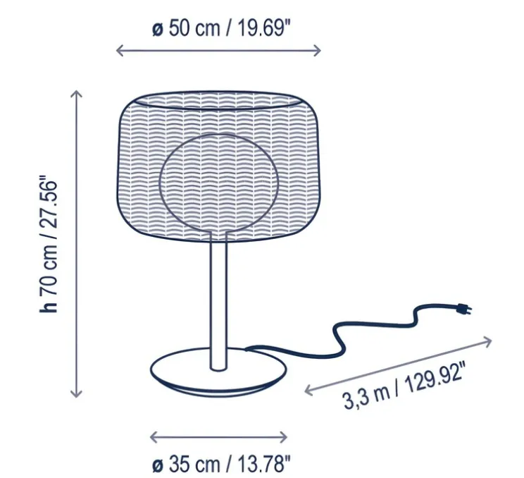 Lampe à poser, Fora M, blanc, beige, IP66, Ø50cm, H70cm - Bover