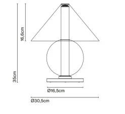 Lampe à poser, Fragile, transparent, LED, dim, 2200K, 226 lm, Ø30,5cm, H35cm - Marset