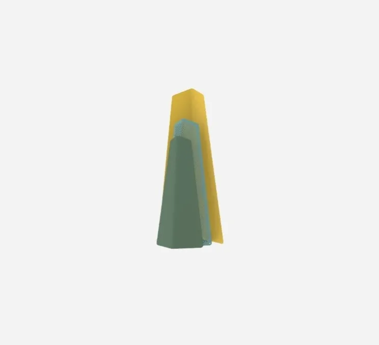 Lampe à poser, FRAGMENT, Vert Olive, Céladon, Jaune, L25,5cm, H57,6cm - Matière Grise