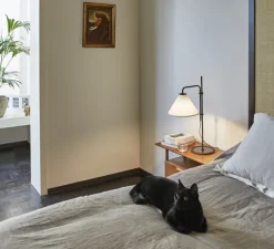 Lampe à poser, Funiculi Fabric, noir, sable, LED, H61,4cm - Marset