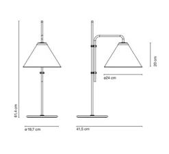 Lampe à poser, Funiculi Fabric, noir, sable, LED, H61,4cm - Marset